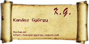 Kanász György névjegykártya